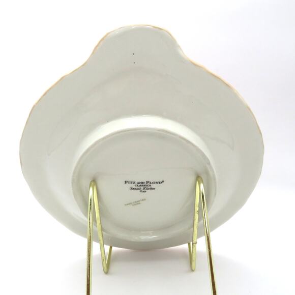 Fitz & Floyd Santa’s Kitchen Ornament Small Ceramic Platter Red Cookie Plate - Picture 4 of 10